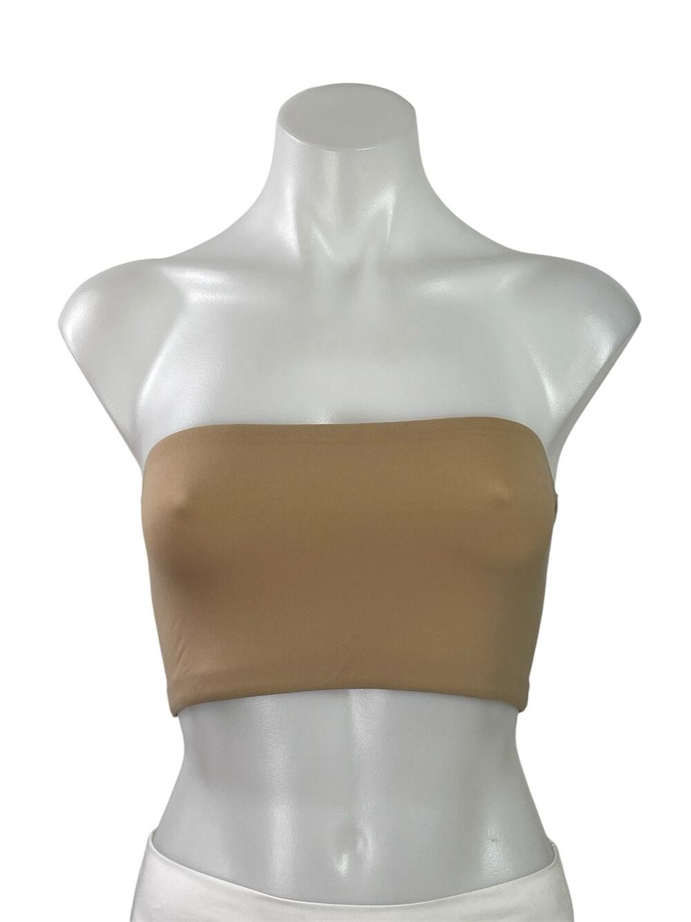 Skims Womens Brown Tan Sleeveless Strapless Bandeau Crop Tank Tube Top Size S